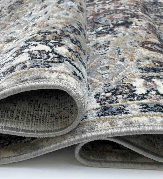 Castle Faded Floral Vintage Runner L.Grey