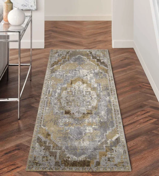 Castle Medallion Neo Classical Runner Golden
