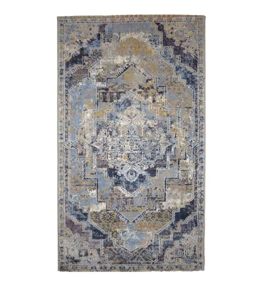 Castle Vintage Medallion Neo Classical Runner Blue