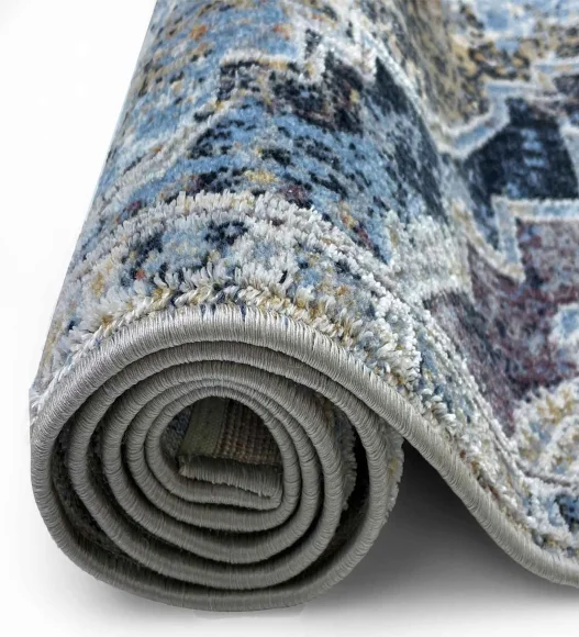 Castle Vintage Medallion Neo Classical Runner Blue