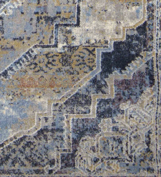 Castle Vintage Medallion Neo Classical Runner Blue