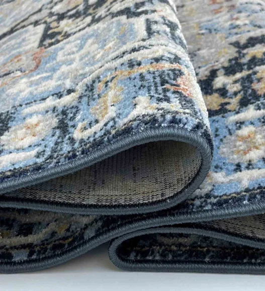 Castle Ornate Medallion Neo Classical Runner Blue