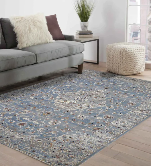 Castle Neo Classical Carpet Blue