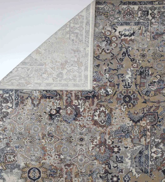 Castle Faded Floral Vintage Carpet L.Grey