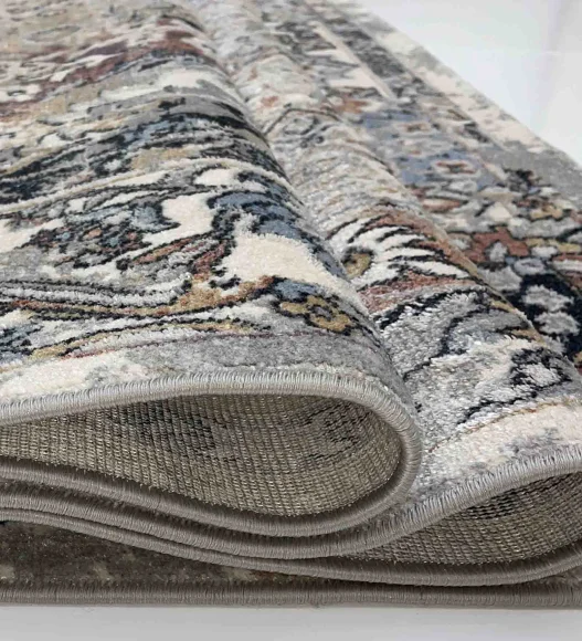 Castle Faded Floral Vintage Carpet L.Grey