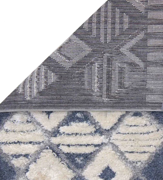 Husky Pin Striped Diamond Shaggy Runner Cream