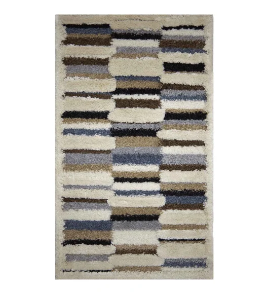 Husky Striped Shaggy Runner D.Brown