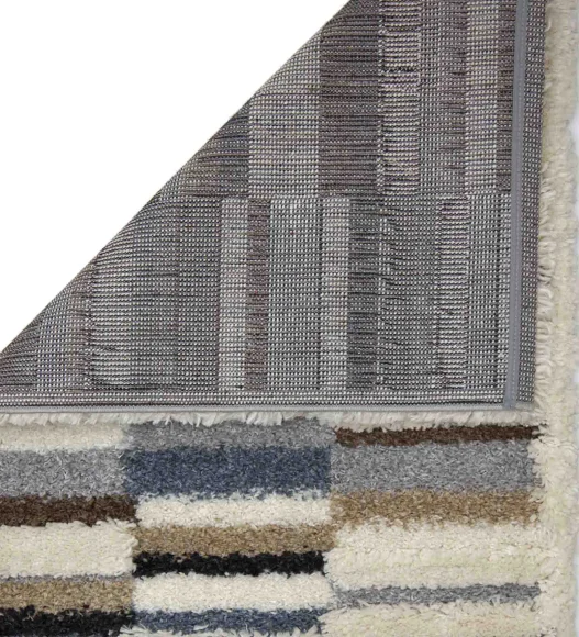 Husky Striped Shaggy Runner D.Brown