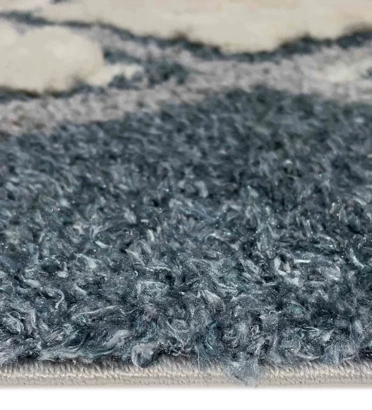 Husky Pin Striped Diamond Shaggy Carpet Cream
