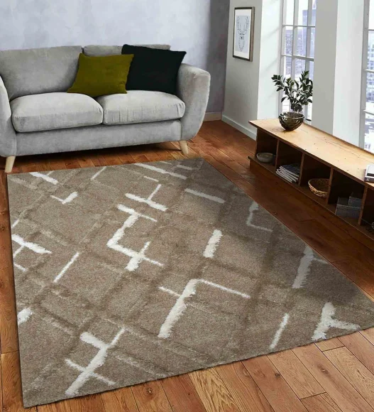 Husky Diamond Shaggy Carpet L.Brown