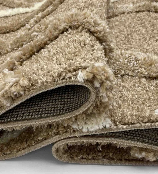 Husky Diamond Shaggy Carpet L.Brown