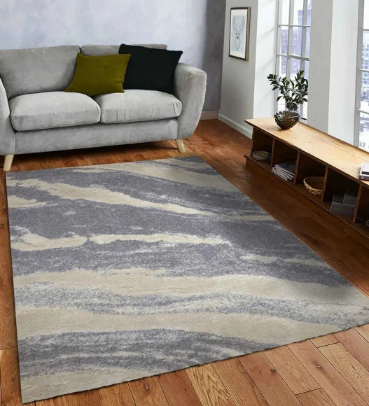Husky Silver Line Shaggy Carpet Silver Grey