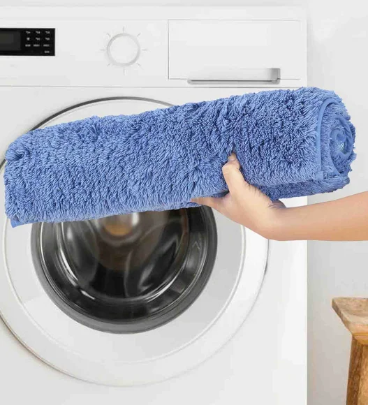 Lux Cotton Super Absorbent Bath Mat Jeans Blue