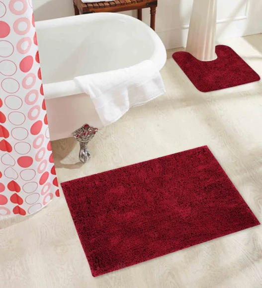 Lux Cotton Super Absorbent Bath Mat Burgundy