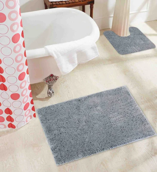 Lux Cotton Super Absorbent Bath Mat Grey