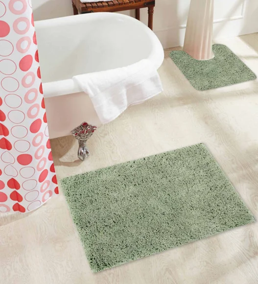 Lux Cotton Super Absorbent Bath Mat Olive