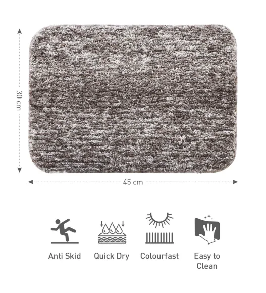 Zuby Anti skid Super Soft Bath Mat Taupe