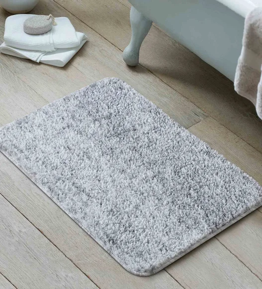 Zuby Anti skid Super Soft Bath Mat Silver