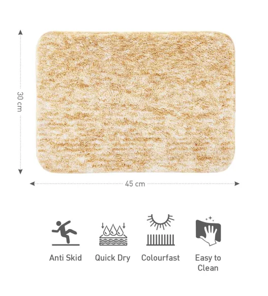 Zuby Anti skid Super Soft Bath Mat Gold