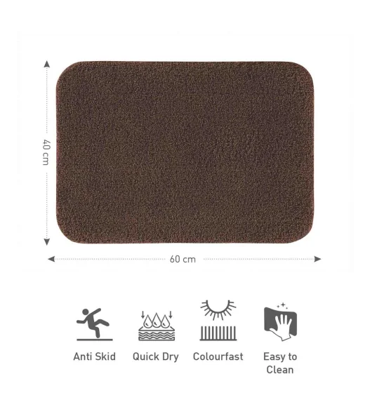 Franky Quick Dry Bath Mat Chocolate