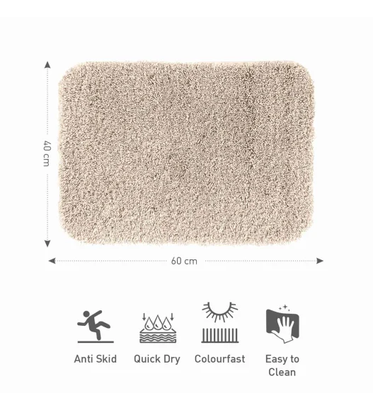 Franky Quick Dry Bath Mat L Beige