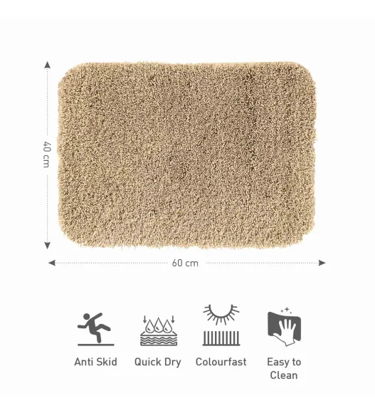Franky Quick Dry Bath Mat D Beige