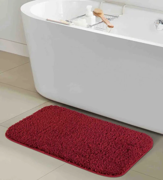 Franky Quick Dry Bath Mat Burgundy
