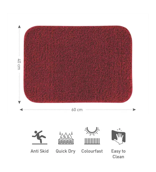 Franky Quick Dry Bath Mat Burgundy