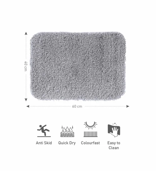 Franky Quick Dry Bath Mat Silver
