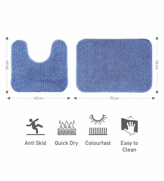 Franky Quick Dry Bath Mat Blue
