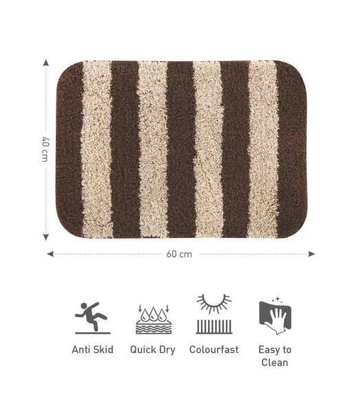 Franky Quick Dry Bath Mat Chocolate L Beige