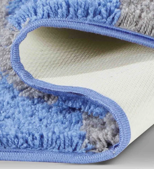Franky Quick Dry Bath Mat Blue Silver