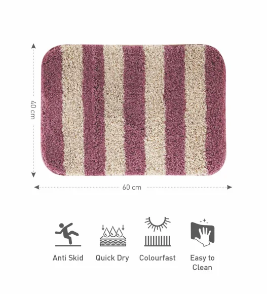 Franky Quick Dry Bath Mat Onion Pink L Beige