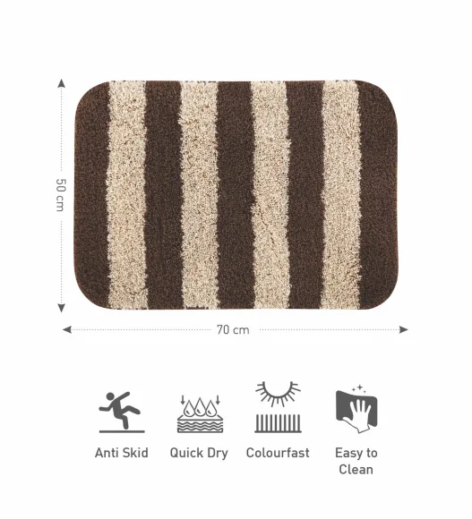 Franky Quick Dry Bath Mat Chocolate L Beige