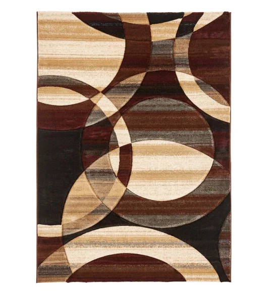 Brown and Beige Rectangular Shape Abstract Pattern Carpet, 240x340 cm