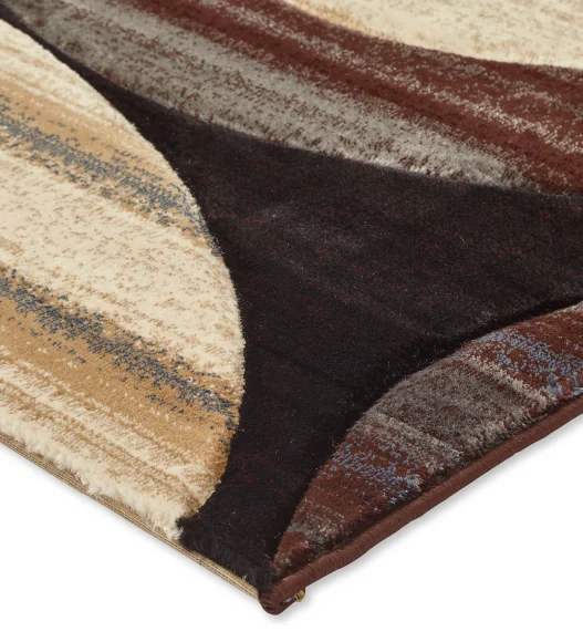 Brown and Beige Rectangular Shape Abstract Pattern Carpet, 240x340 cm