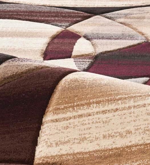 Brown and Beige Rectangular Shape Abstract Pattern Carpet, 240x340 cm