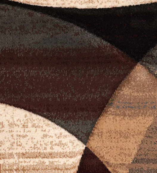 Brown and Beige Rectangular Shape Abstract Pattern Carpet, 240x340 cm