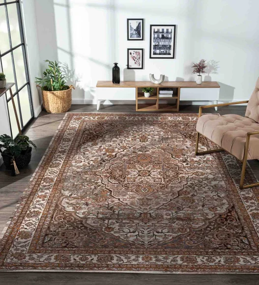 Aldo Medallion Neo Classical Carpet M.Beige