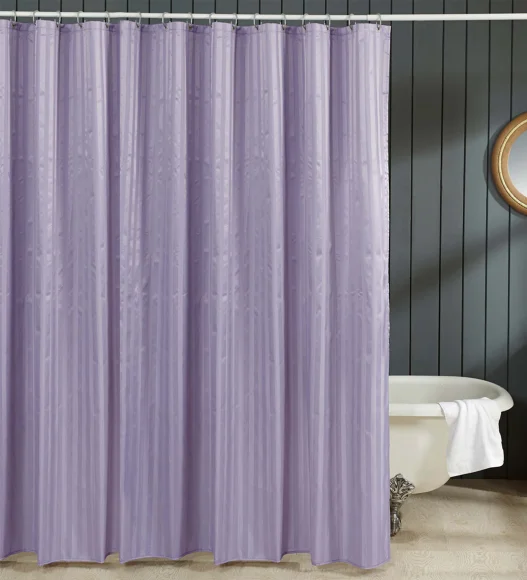 Hilton Water Repellent Polyester Shower Curtain Grey