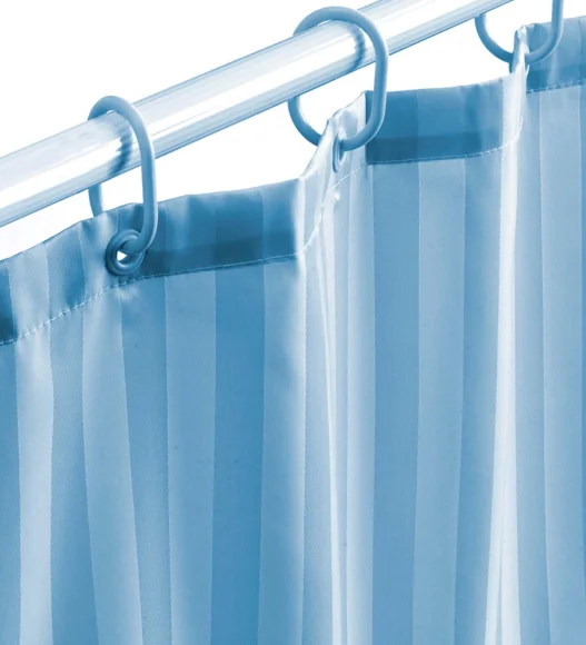 Hilton Water Repellent Polyester Shower Curtain Blue