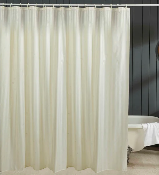 Hilton Water Repellent Polyester Shower Curtain Off White
