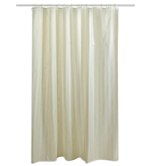Hilton Water Repellent Polyester Shower Curtain Off White