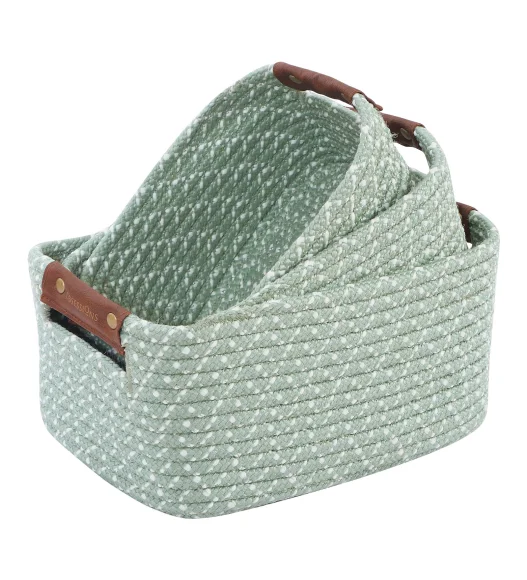 Nefais Set of 3 Pcs Storage Basket Aqua