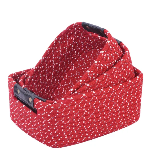 Nefais Set of 3 Pcs Storage Basket Red