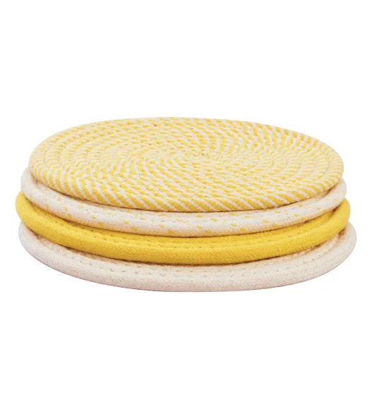 Icon Set Of 4 Heat Resistant Cotton Trivet Yellow