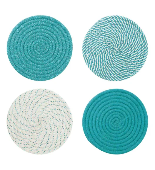 Icon Set Of 4 Heat Resistant Cotton Trivet Teal