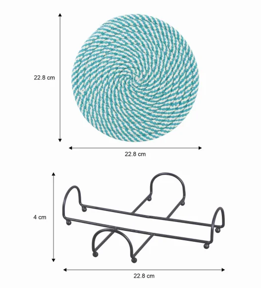 Icon Set Of 4 Heat Resistant Cotton Trivet Teal