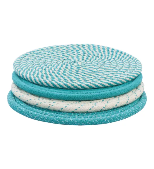 Icon Set Of 4 Heat Resistant Cotton Trivet Teal