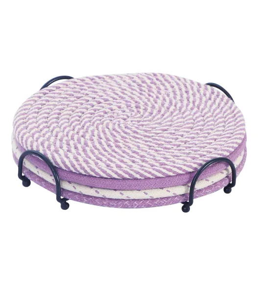 Icon Set Of 4 Heat Resistant Cotton Trivet Purple